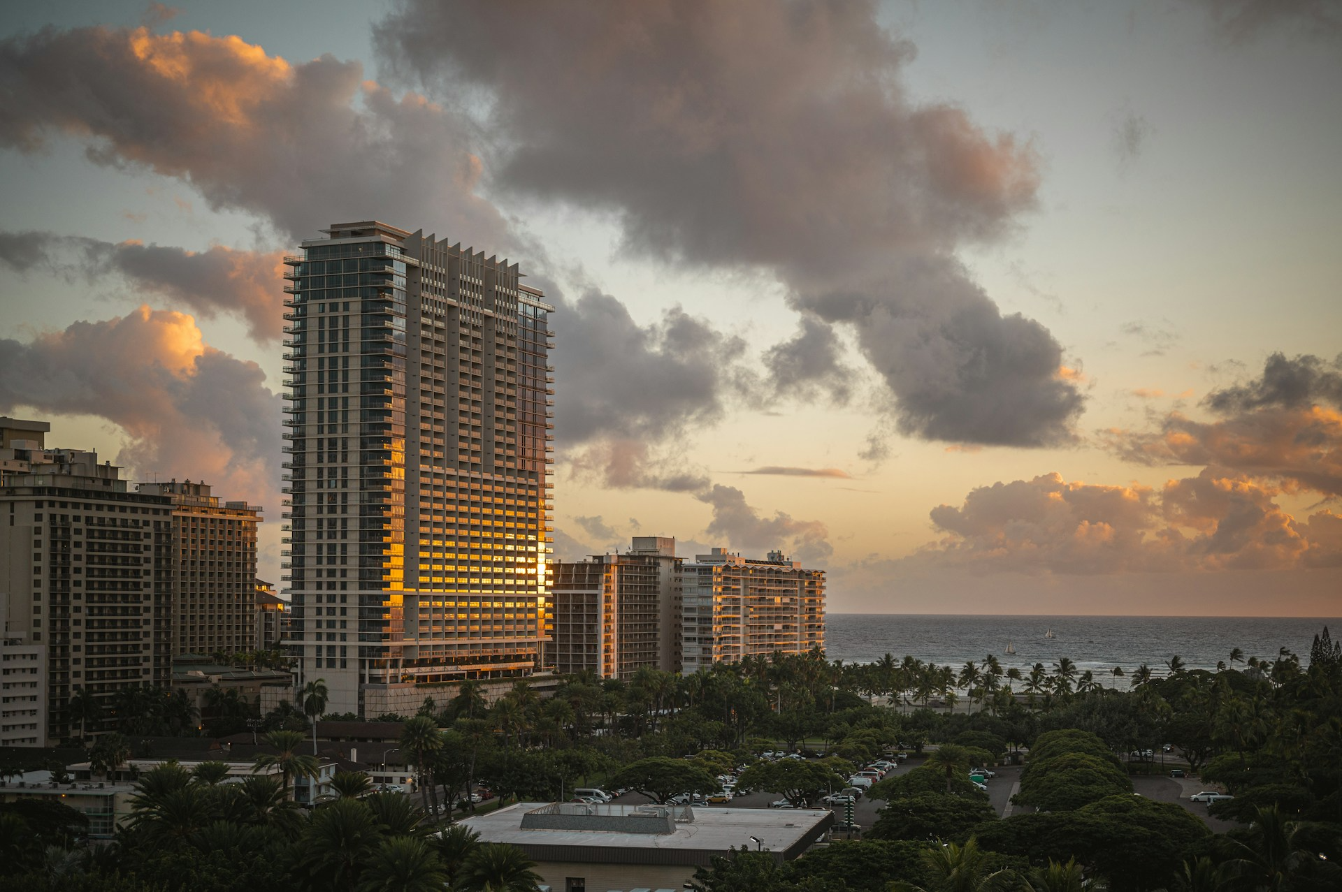 Enjoying Waikiki Sunset After Visiting Magic Island